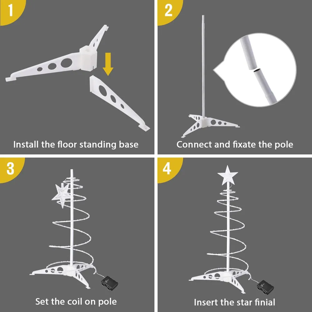 2' Lighted Spiral Xmas Tree Battery Powered