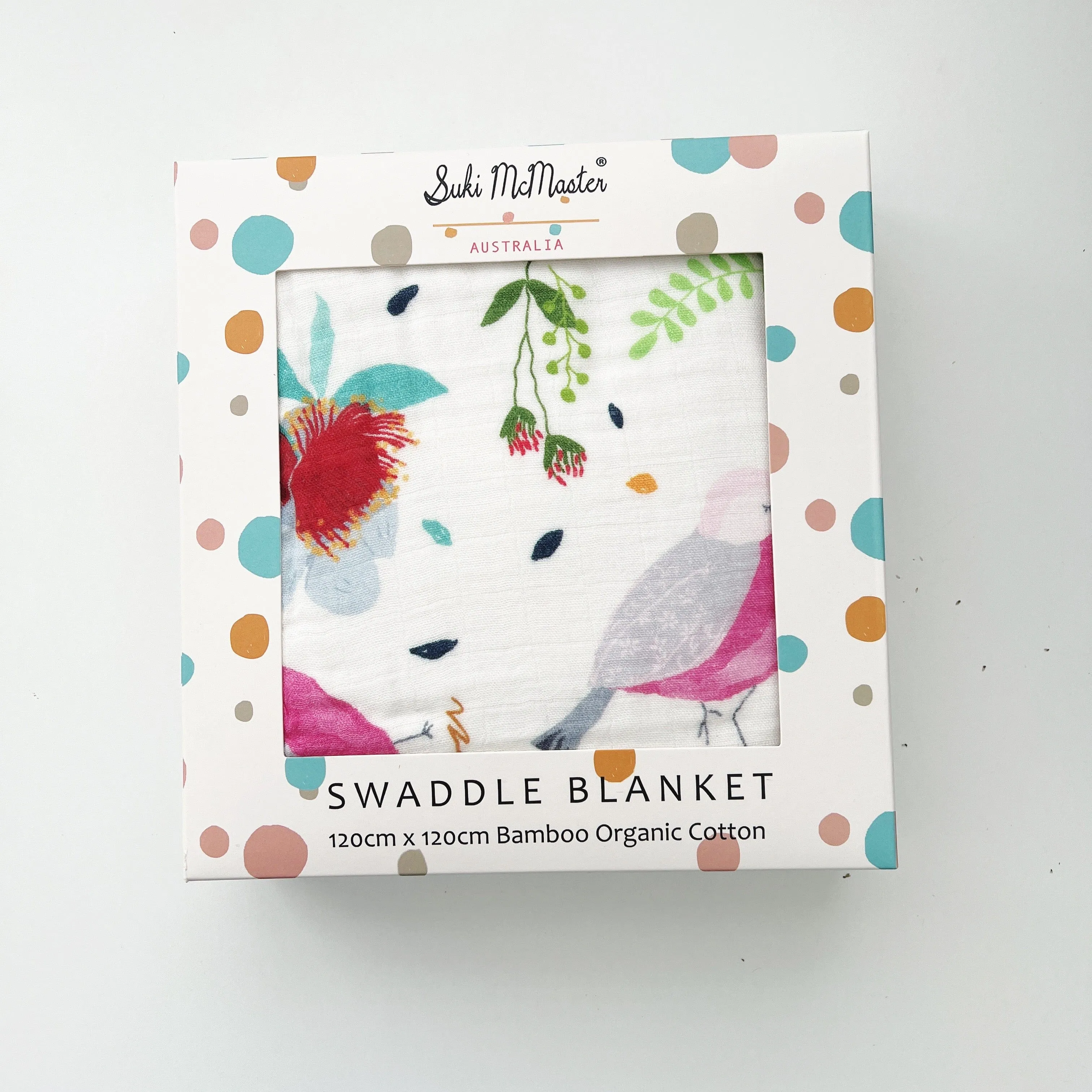 6 Layers Bamboo Swaddle Blanket - Georgie the Galah by Suki McMaster