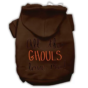 All The Ghouls Screenprint Dog Hoodie Brown Xl (16)