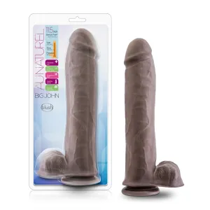 Au Naturel By Blush® | Big John Realistic Chocolate 11.5-Inch Long Dildo With Balls & Suction Cup Base