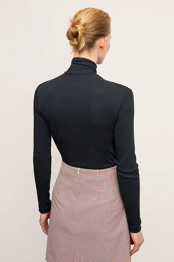 Axam Turtleneck - Organic Ribbed Pima Cotton :: Dark Navy