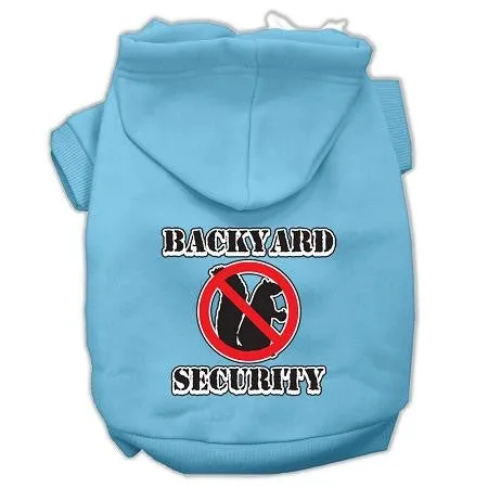 Backyard Security Screen Print Pet Hoodies Baby Blue Size S (10)