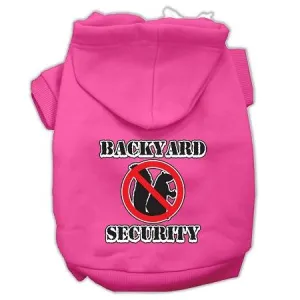 Backyard Security Screen Print Pet Hoodies Bright Pink Size S (10)