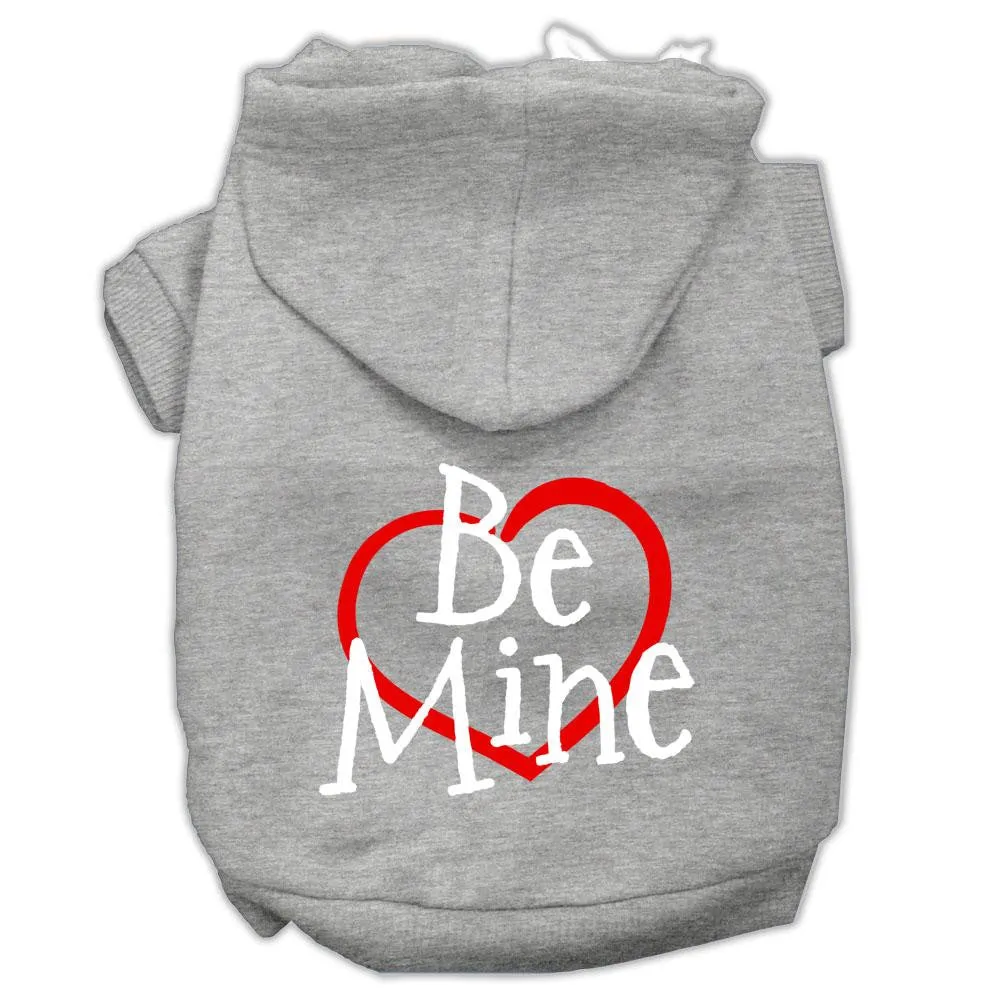 Be Mine Screen Print Pet Hoodies Grey Size Xl (16)