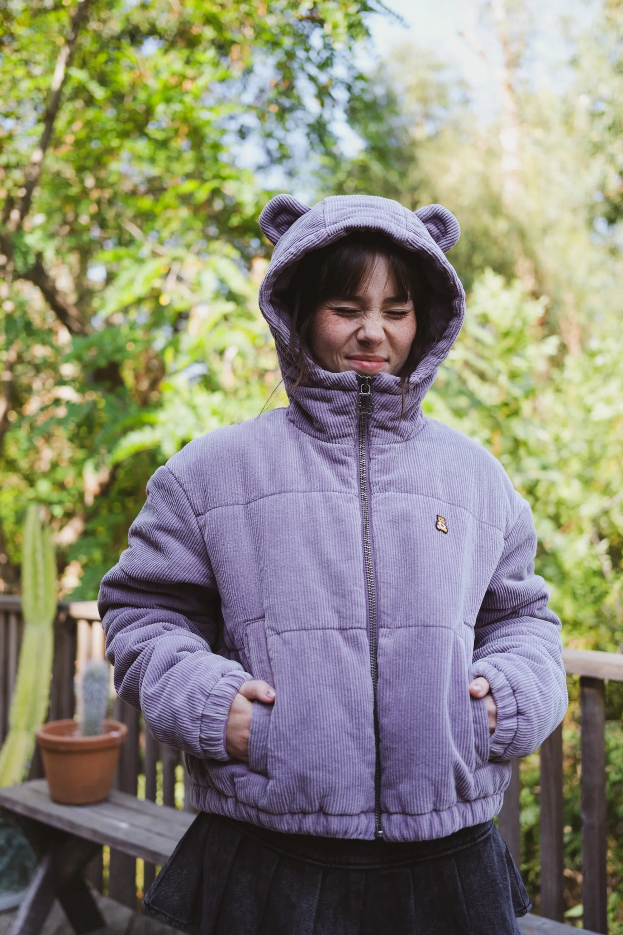 Bear Ear Crop Puffer Jacket