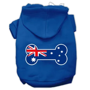 Bone Shaped Australian Flag Screen Print Pet Hoodies Blue Size Lg (14)