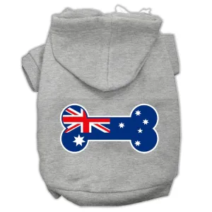 Bone Shaped Australian Flag Screen Print Pet Hoodies Grey Xxxl(20)