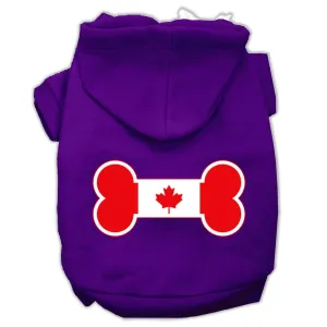 Bone Shaped Canadian Flag Screen Print Pet Hoodies Purple XL (16)