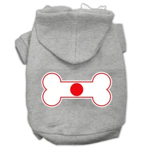 Bone Shaped Japan Flag Screen Print Pet Hoodies Grey L (14)