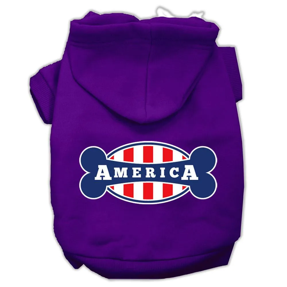 Bonely in America Screen Print Pet Hoodies Purple Size Sm (10)