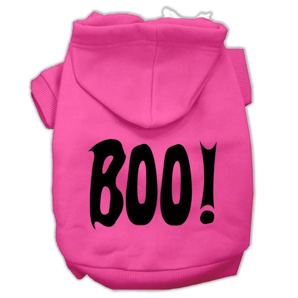 BOO! Screen Print Pet Hoodies Bright Pink Size Lg (14)