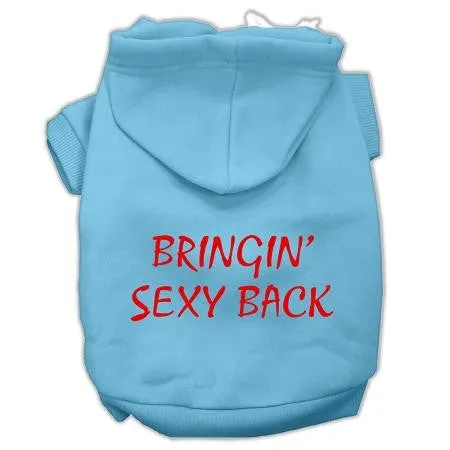 Bringin' Sexy Back Screen Print Pet Hoodies Baby Blue Size Xs (8)