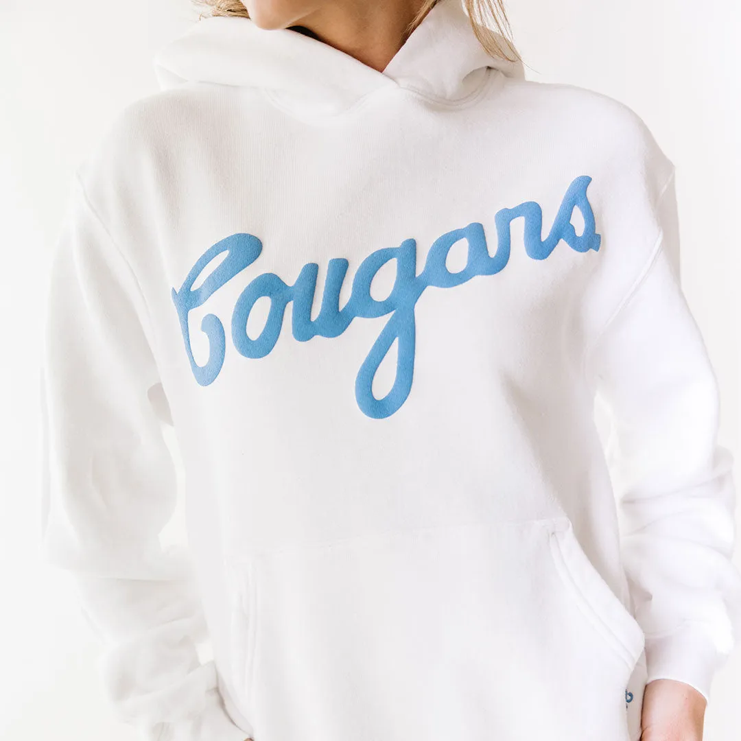 BYU Relaxed Hoodie, White - Cougars