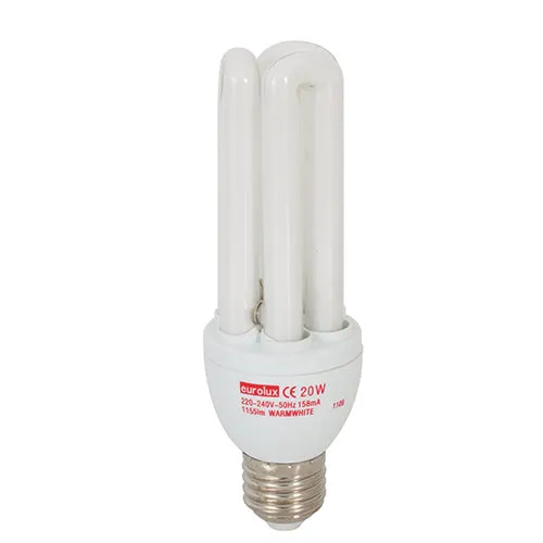 CFL 3U E27 20w Warm White