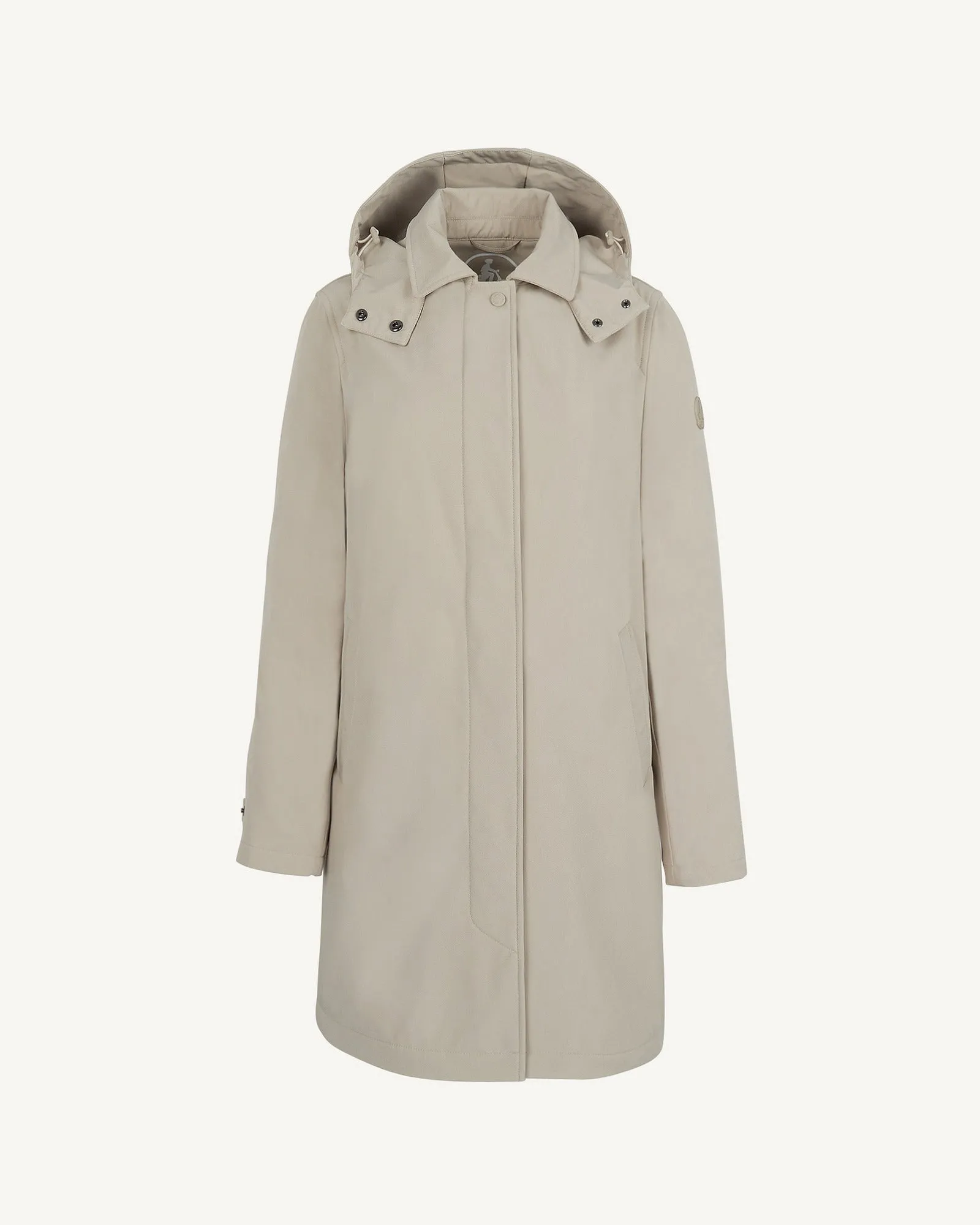 Corinthe waterproof jacket with detachable hood Beige