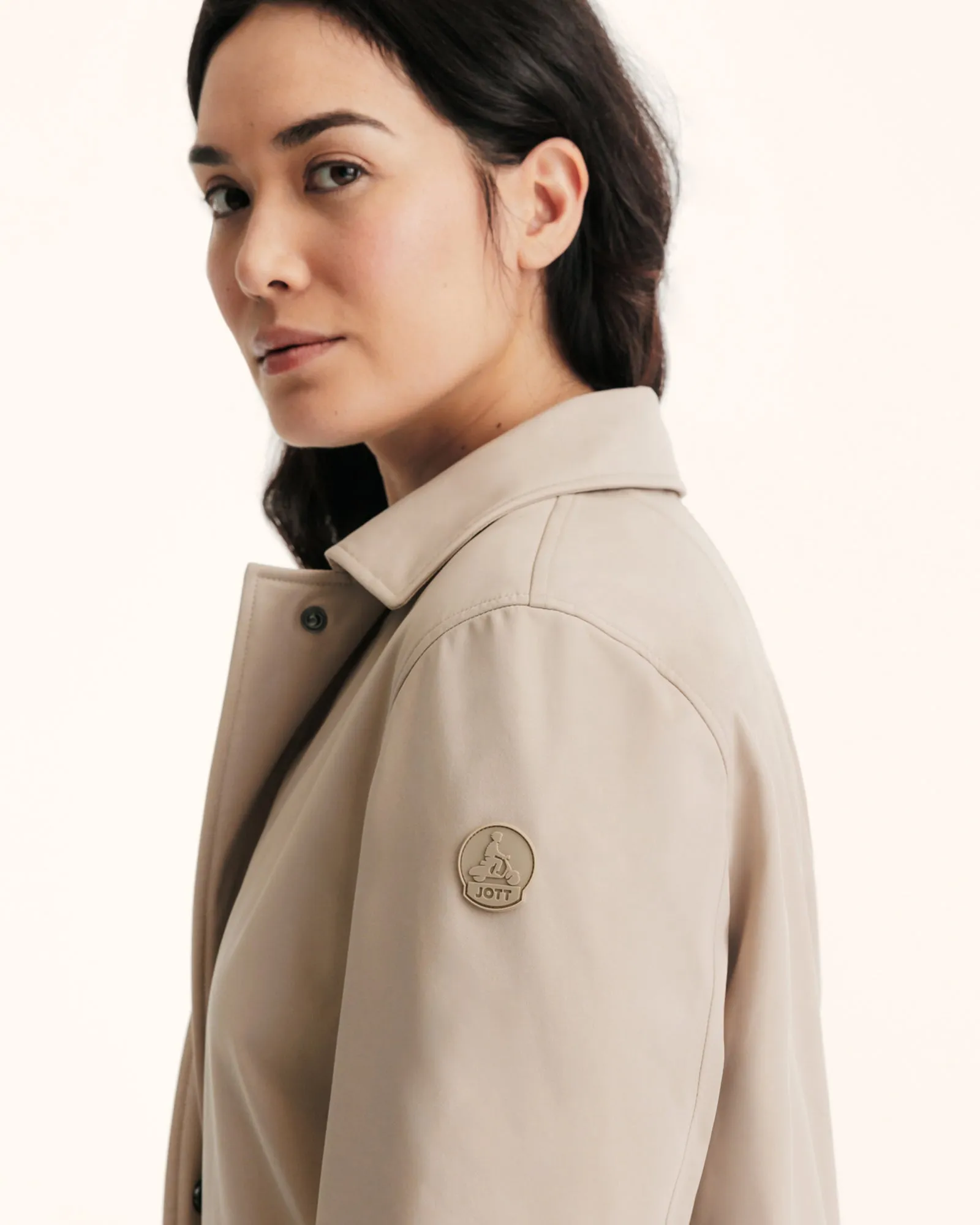 Corinthe waterproof jacket with detachable hood Beige