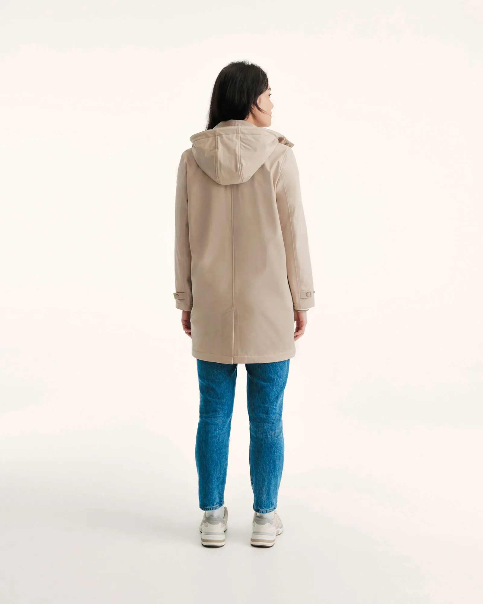 Corinthe waterproof jacket with detachable hood Beige