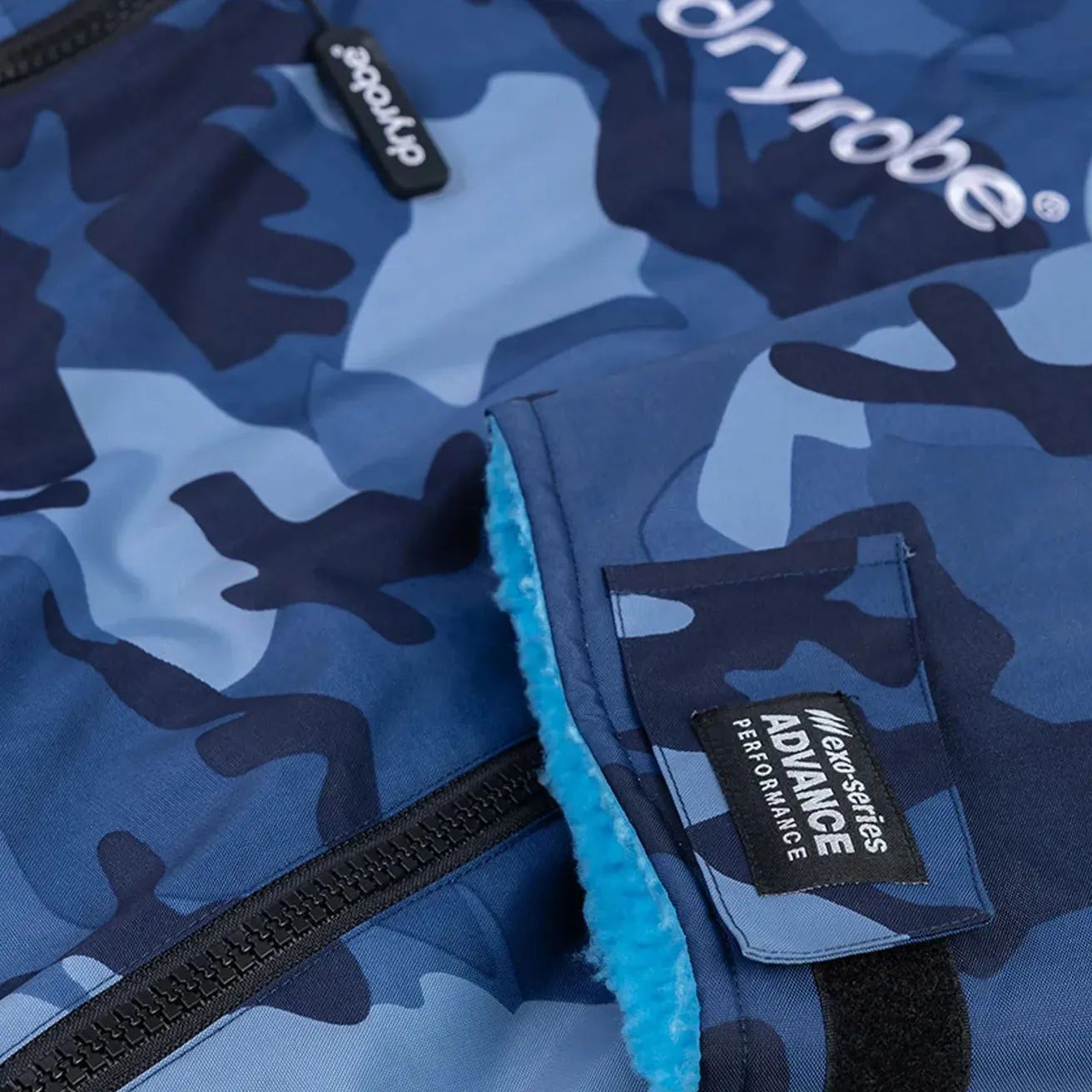 Dryrobe Advance Long Sleeve Changing Robe - Blue Camo / Blue