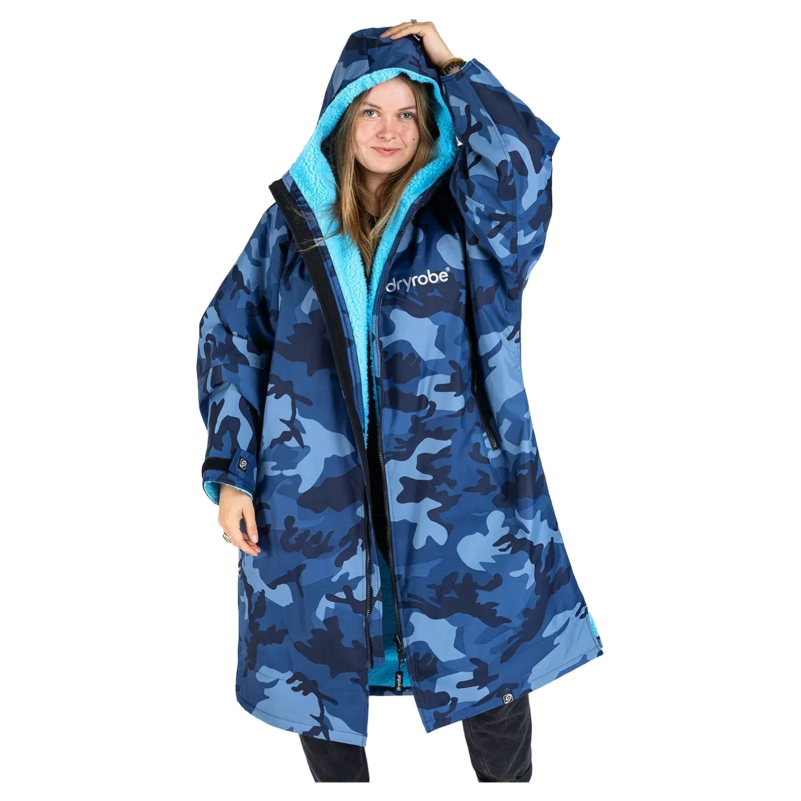 Dryrobe Advance Long Sleeve Changing Robe - Blue Camo / Blue