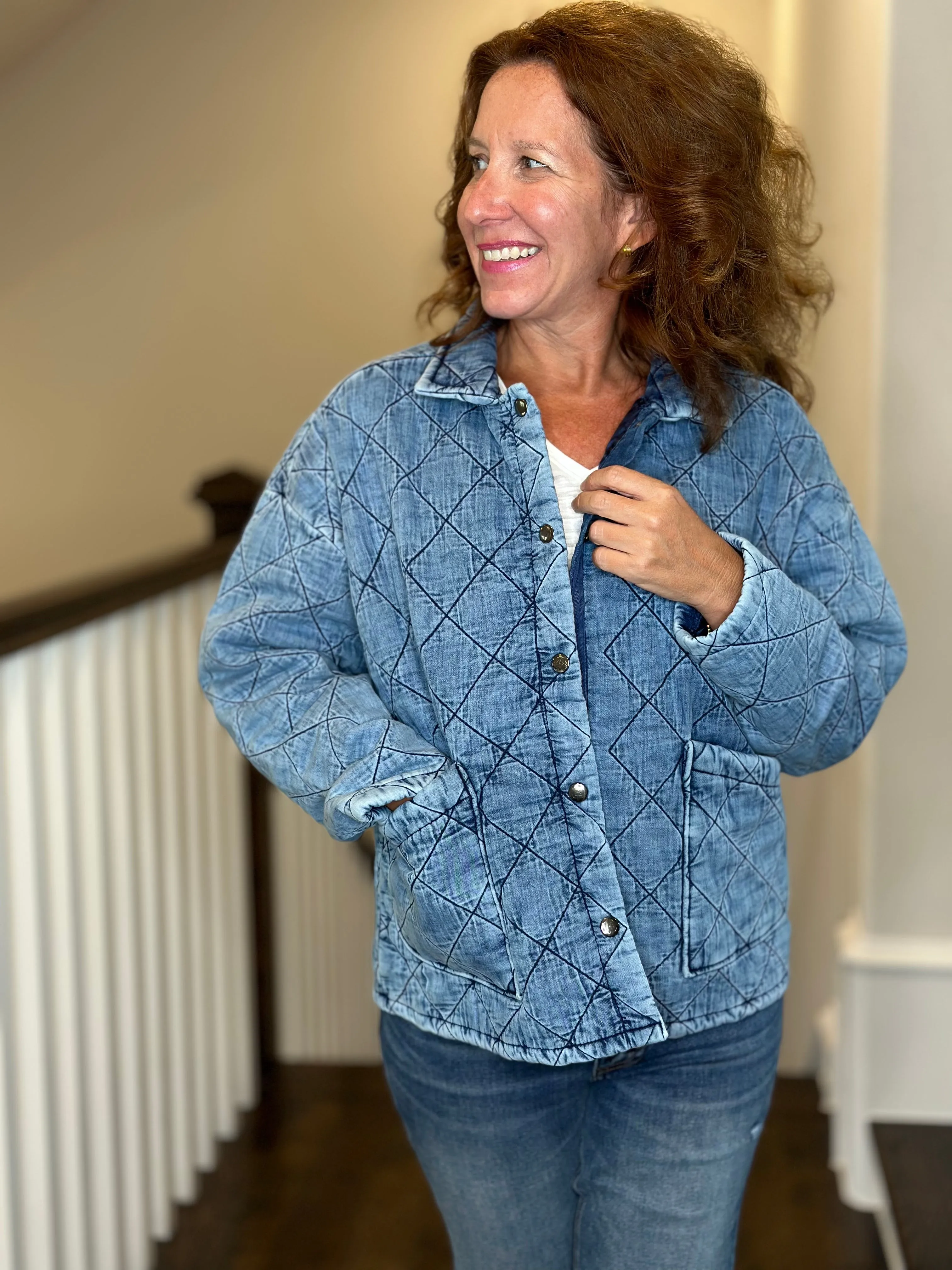 Dylan Claire Denim Quilted Jacket