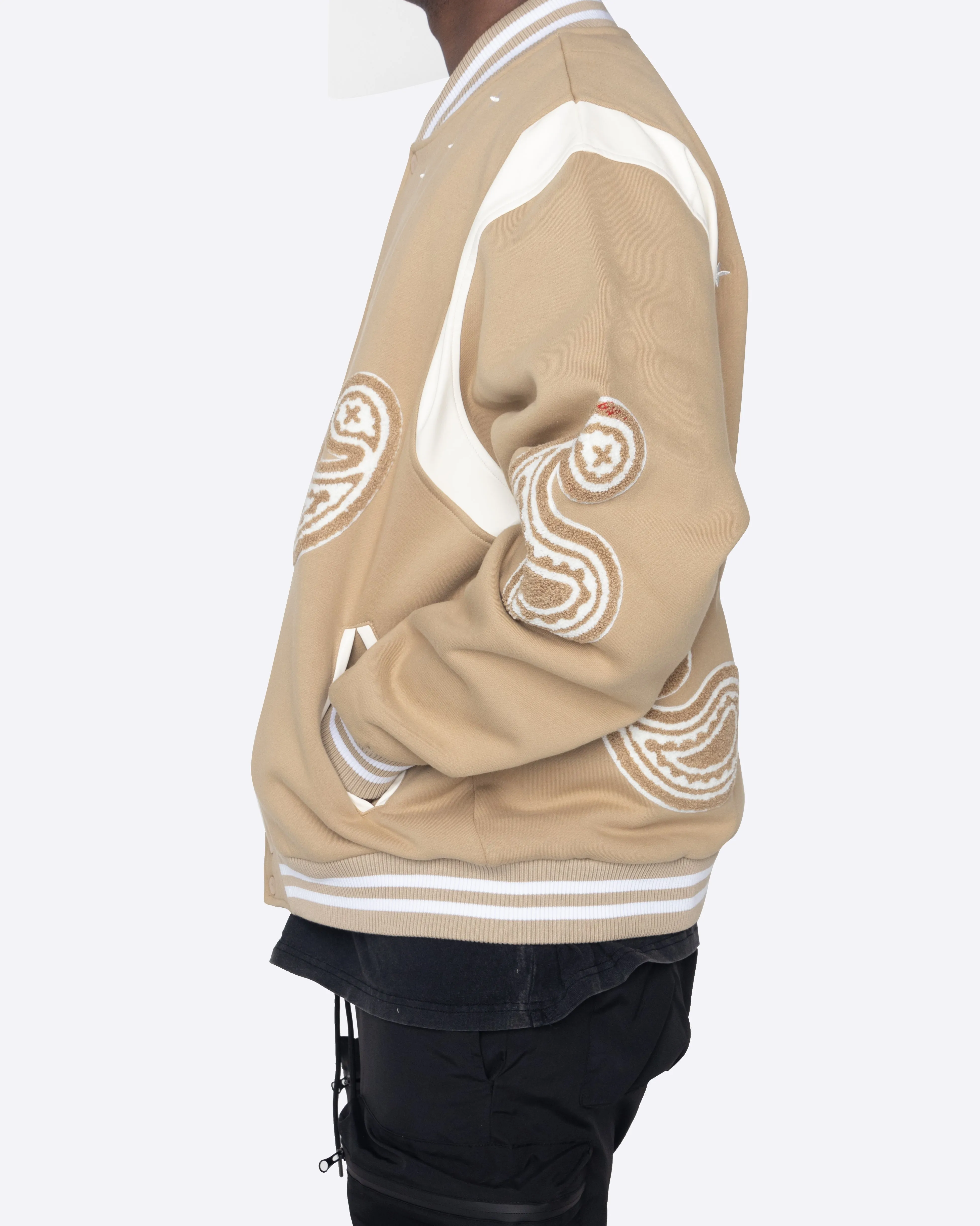 EPTM PAISLEY VARSITY JACKET-KHAKI