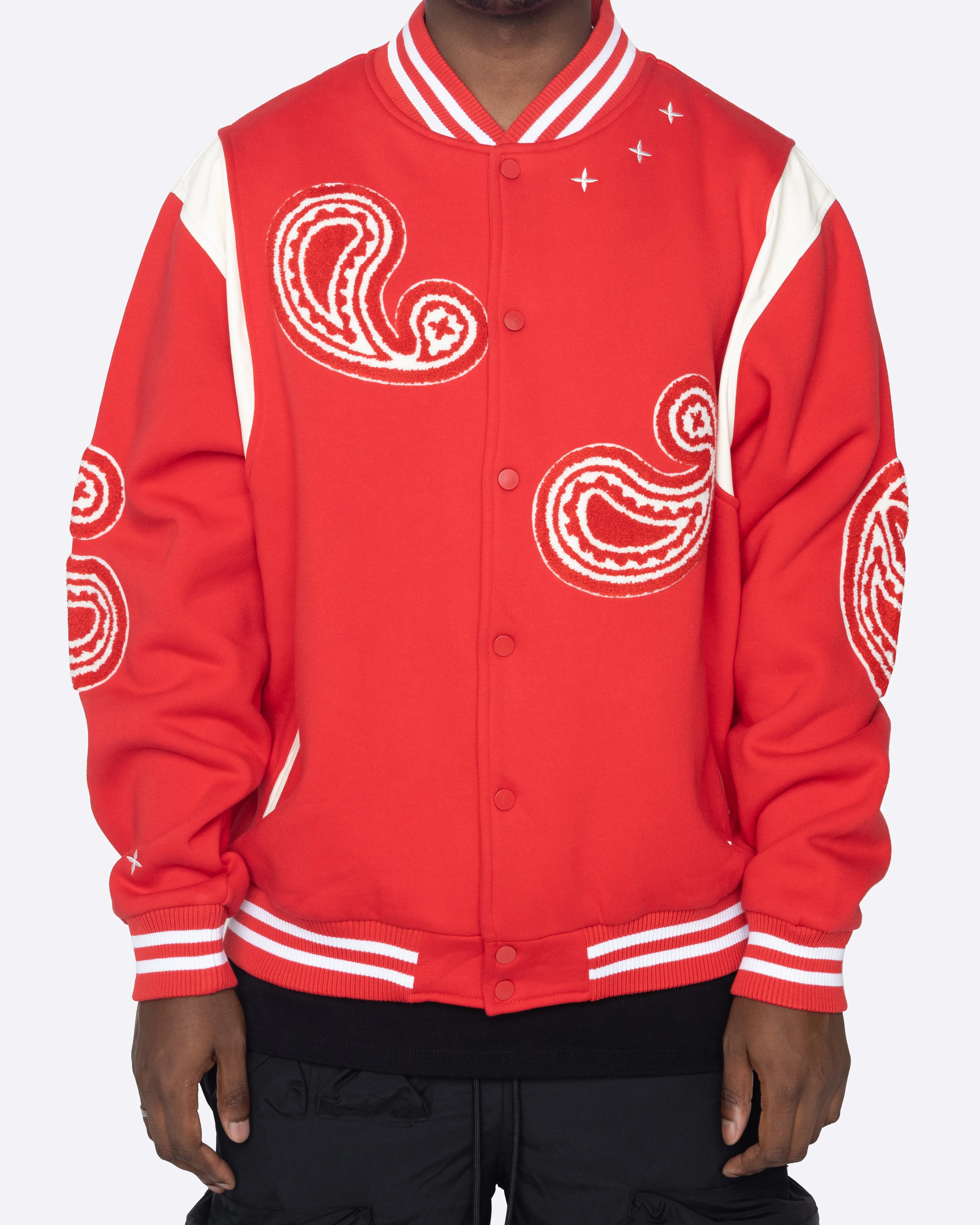 EPTM PAISLEY VARSITY JACKET-RED