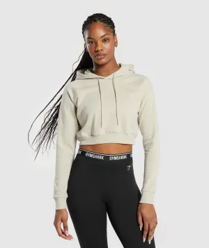 Gymshark Training Fleece Cropped Hoodie - Pebble Grey