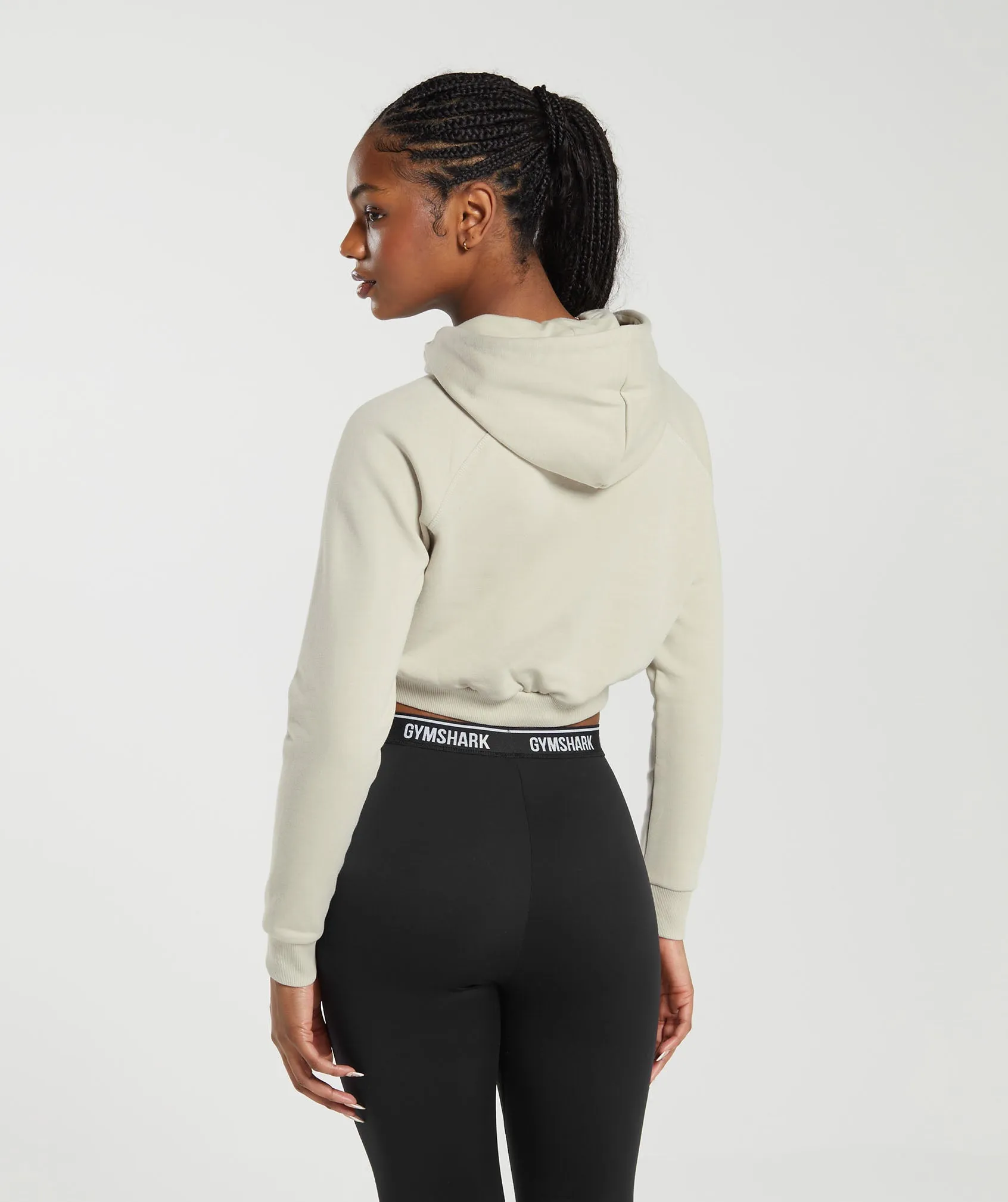 Gymshark Training Fleece Cropped Hoodie - Pebble Grey