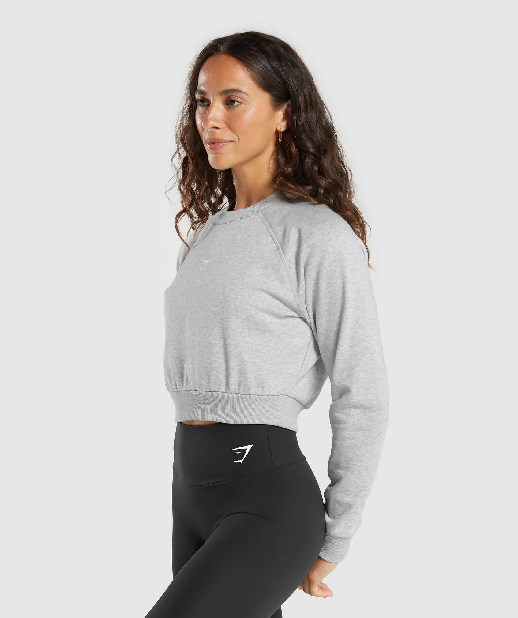 Gymshark Training Fleece Cropped Sweatshirt - Light Grey Marl