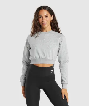 Gymshark Training Fleece Cropped Sweatshirt - Light Grey Marl