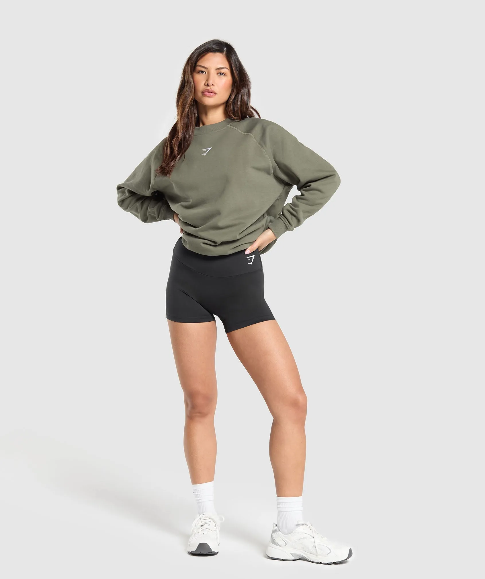 Gymshark Training Oversized Fleece Sweatshirt - Base Green