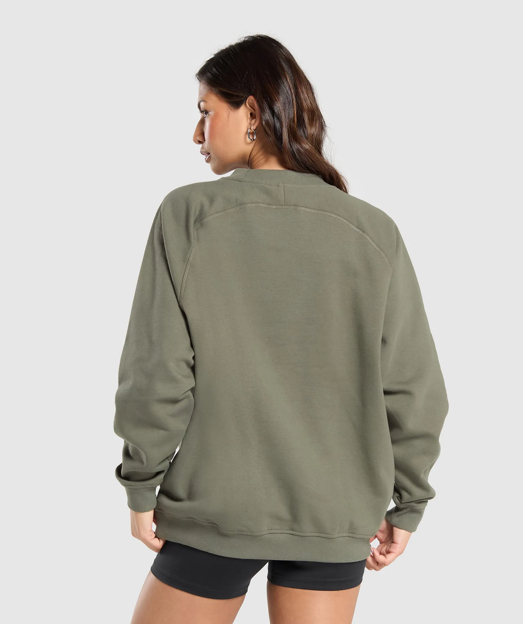 Gymshark Training Oversized Fleece Sweatshirt - Base Green