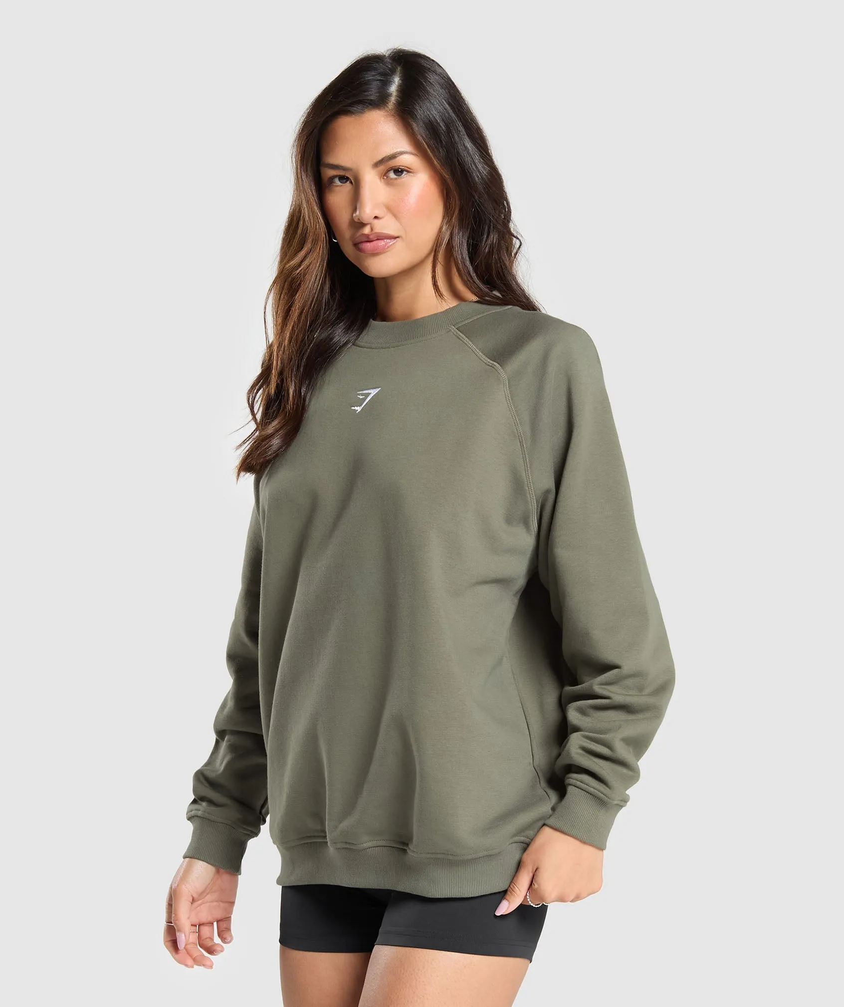 Gymshark Training Oversized Fleece Sweatshirt - Base Green