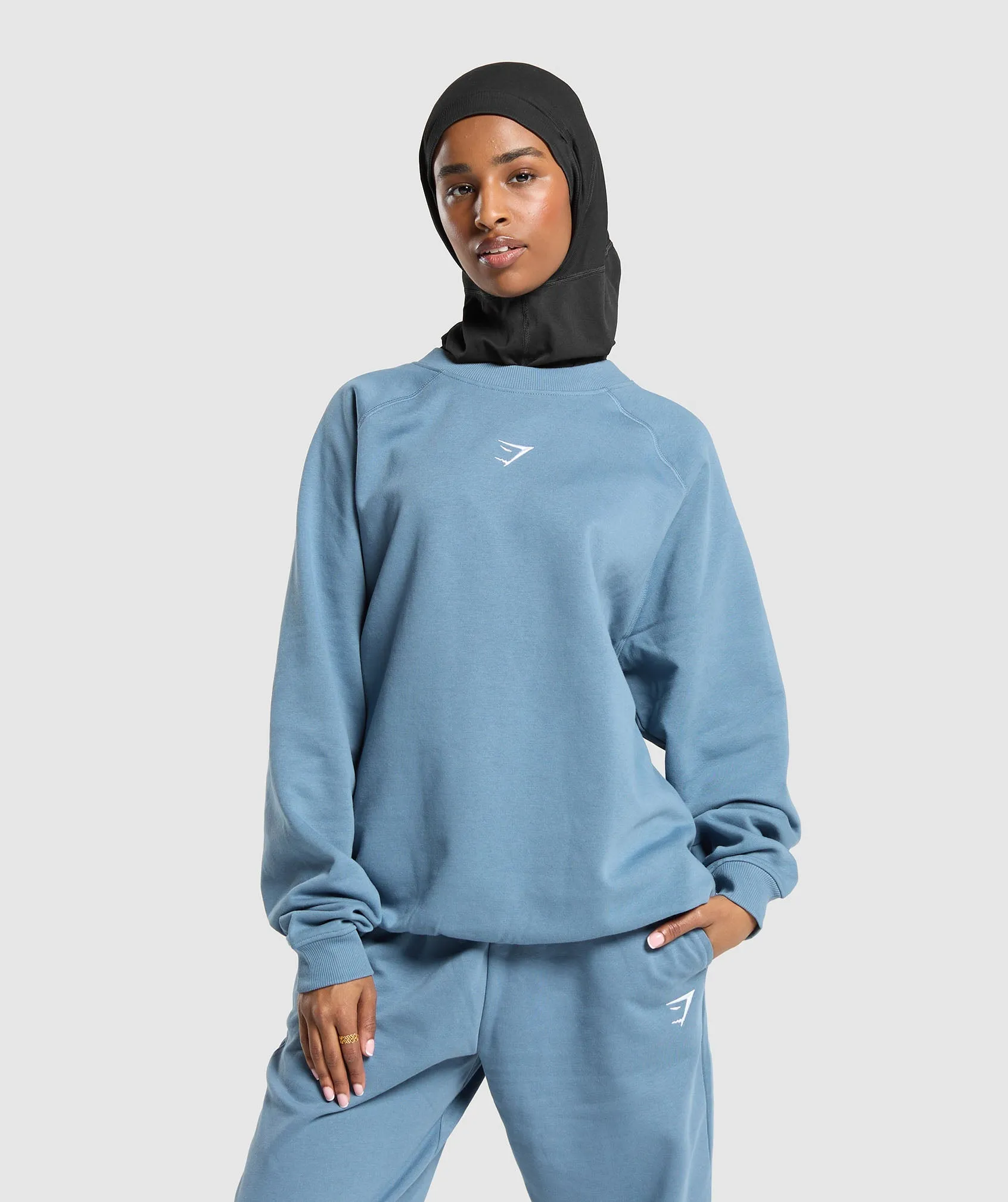 Gymshark Training Oversized Fleece Sweatshirt - Faded Blue