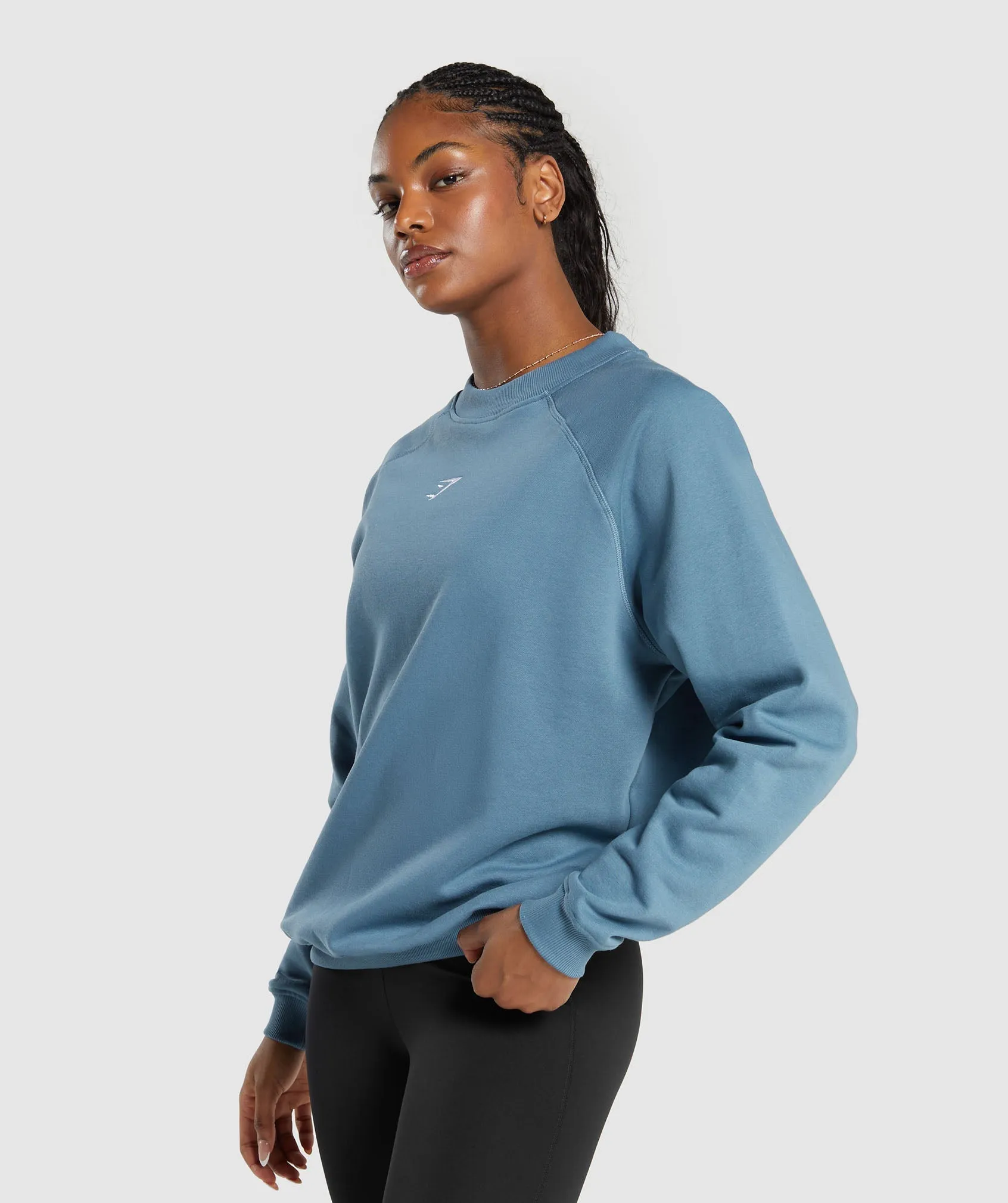 Gymshark Training Oversized Fleece Sweatshirt - Faded Blue