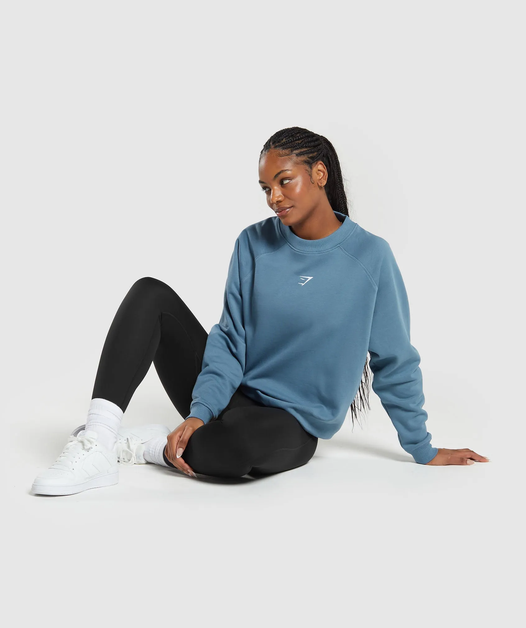 Gymshark Training Oversized Fleece Sweatshirt - Faded Blue