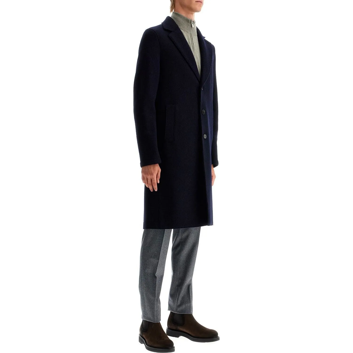 Harris Wharf London single-breasted wool coat in boiled