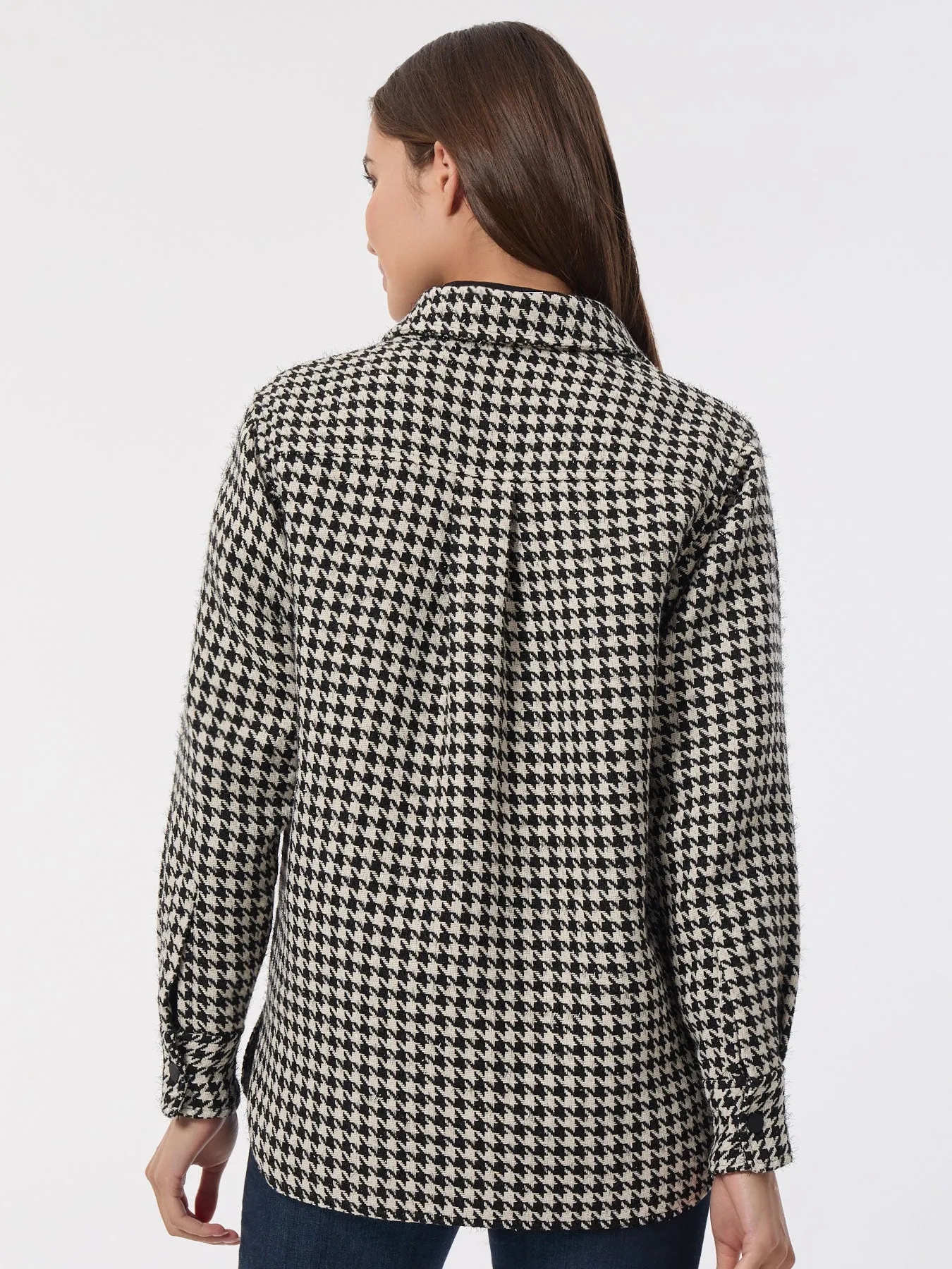 Houndstooth Button-Front Shacket