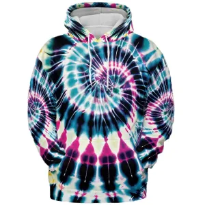 Icy Tie Dye All Over Graphic Print Swirl Hoodie