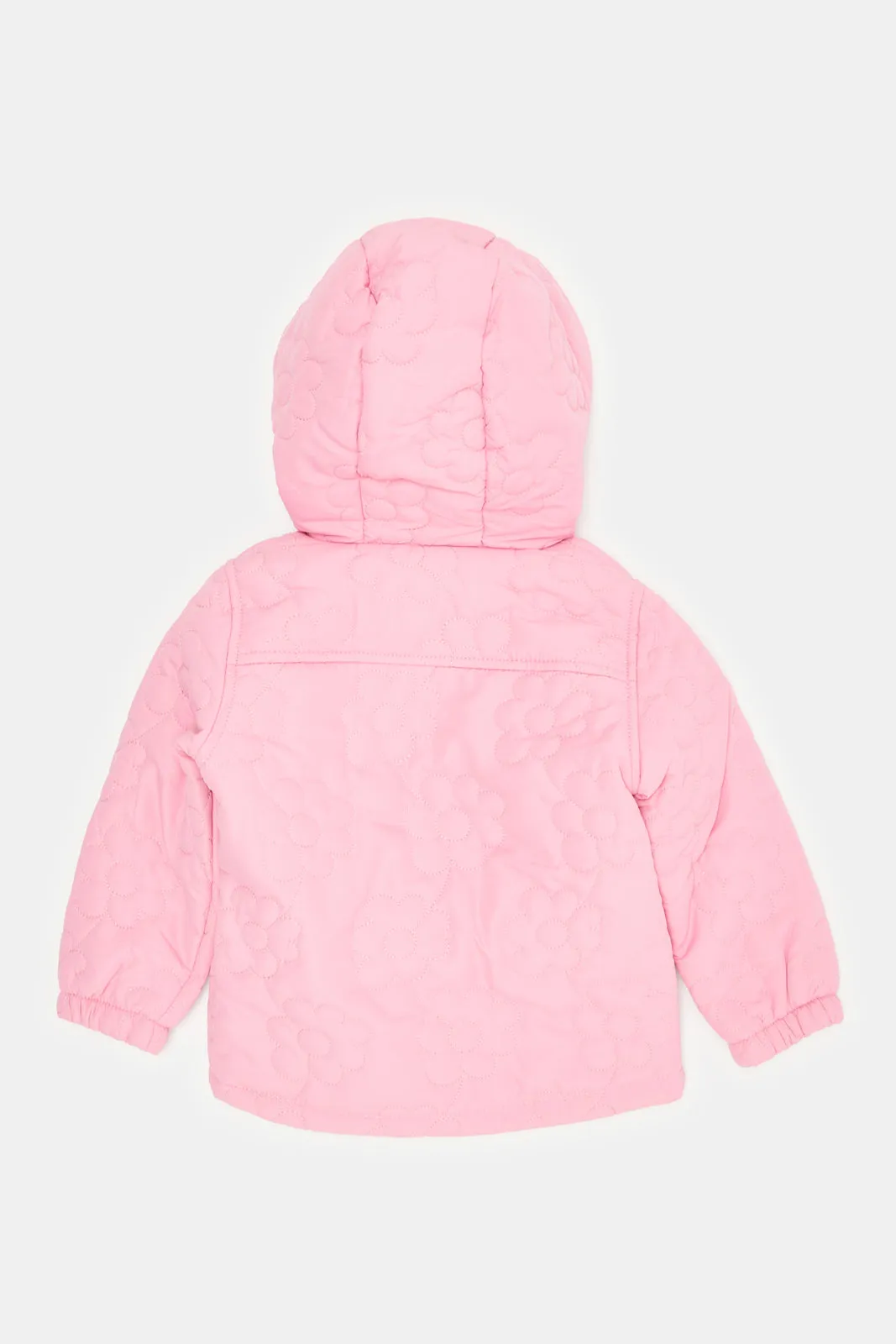 Infant Girls Pink Floral All Over Print Puffer Jacket