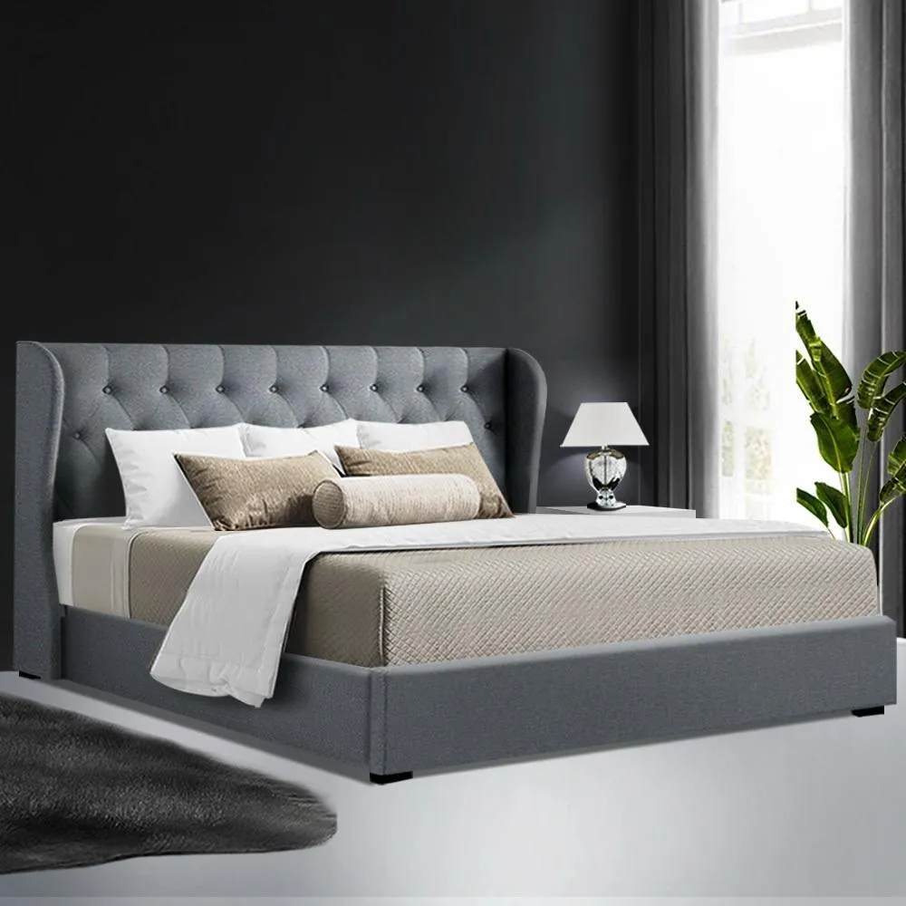 King Premium Package | Elouera Bed Grey, Luna Series Euro Top Mattress (Medium Firm) & Bamboo Mattress Topper!