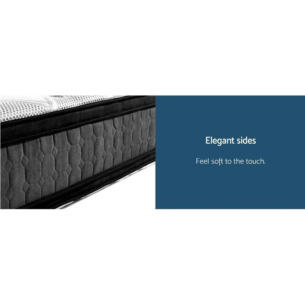 King Premium Package | Henley LED Bed Black, Luna Series Euro Top Mattress (Medium Firm) & Bamboo Mattress Topper!