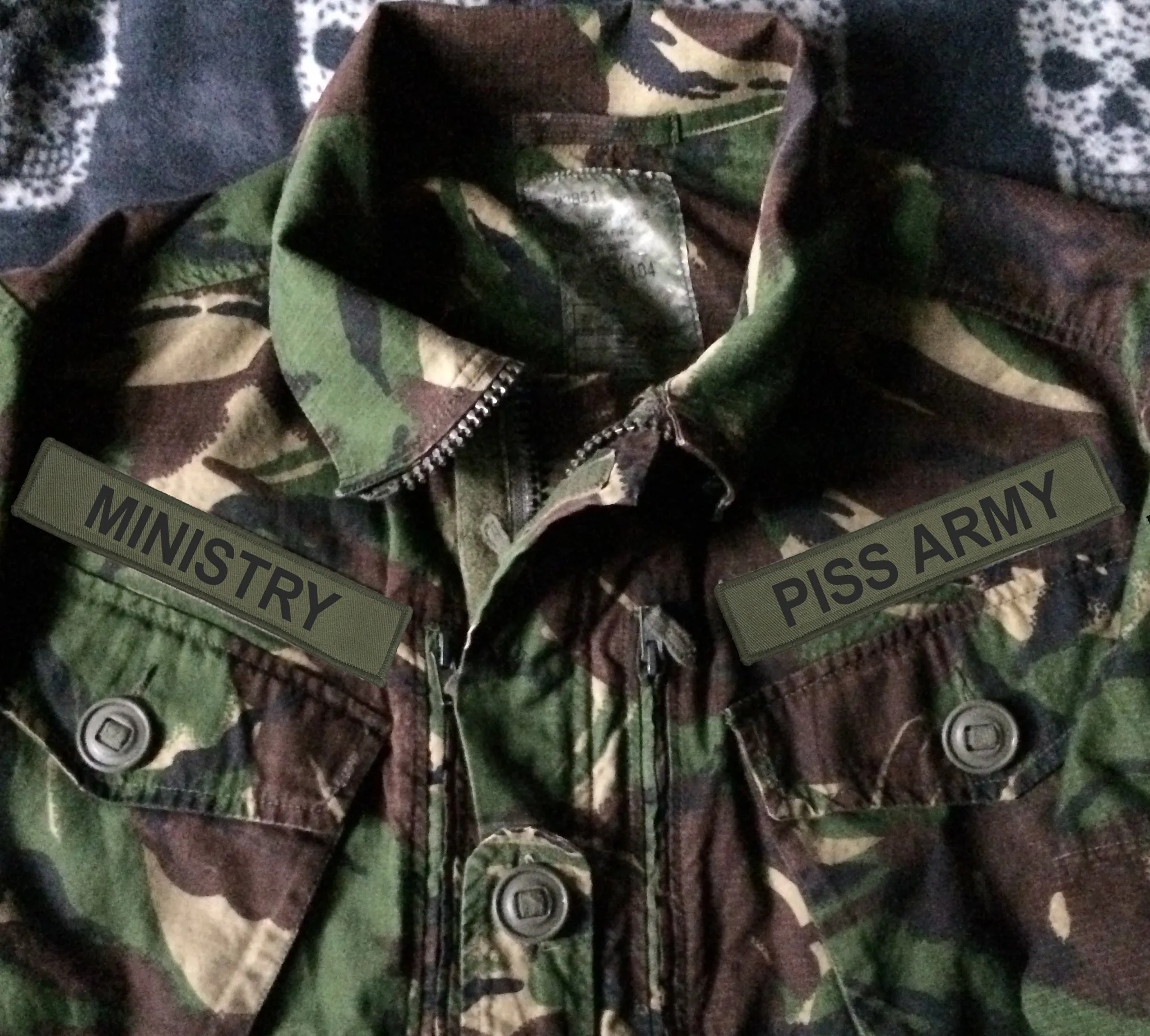 Ministry Piss Army Camouflage Woodland DPM Jacket Filth Pig Industrial Metal