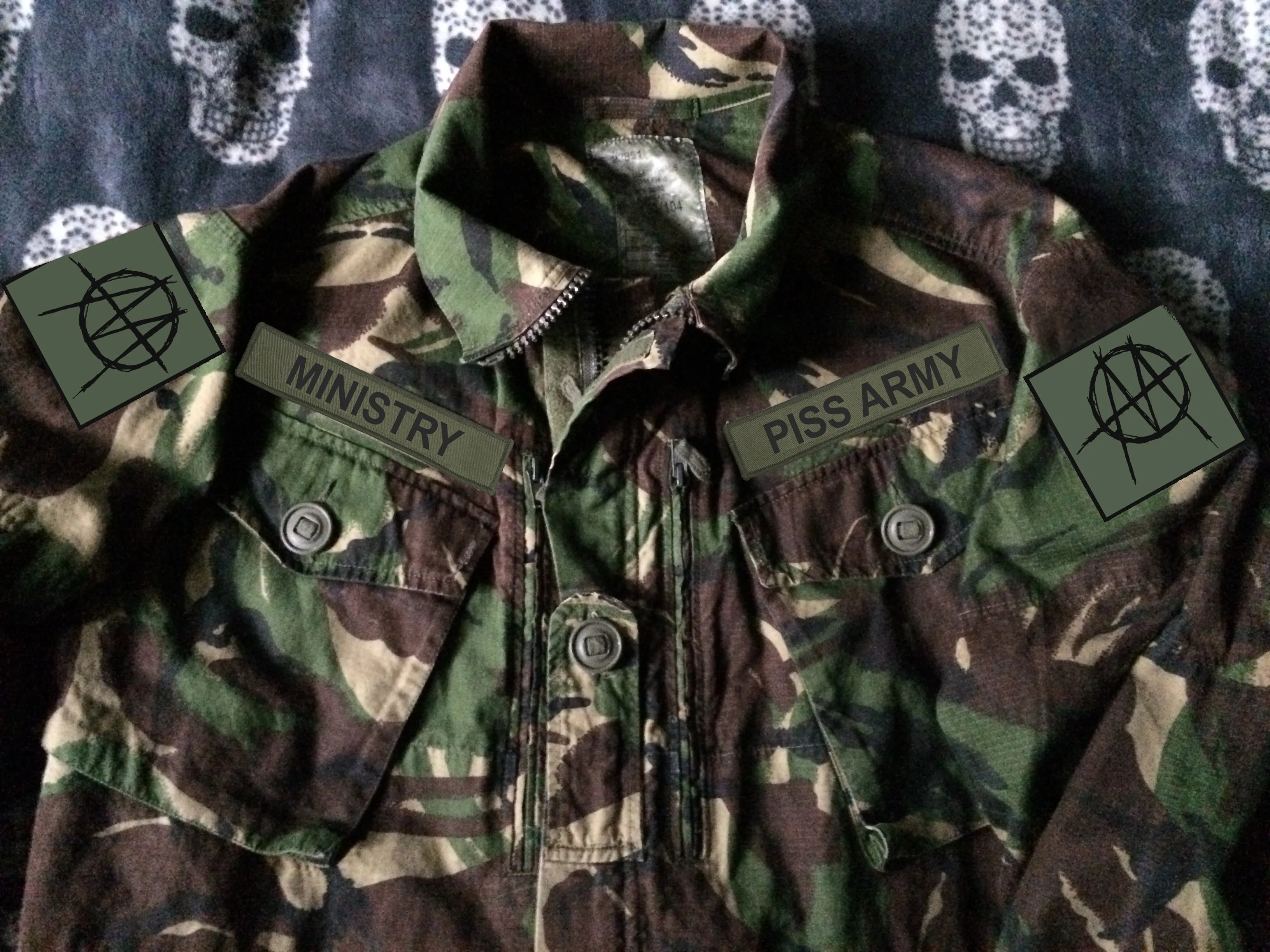 Ministry Piss Army Camouflage Woodland DPM Jacket Filth Pig Industrial Metal