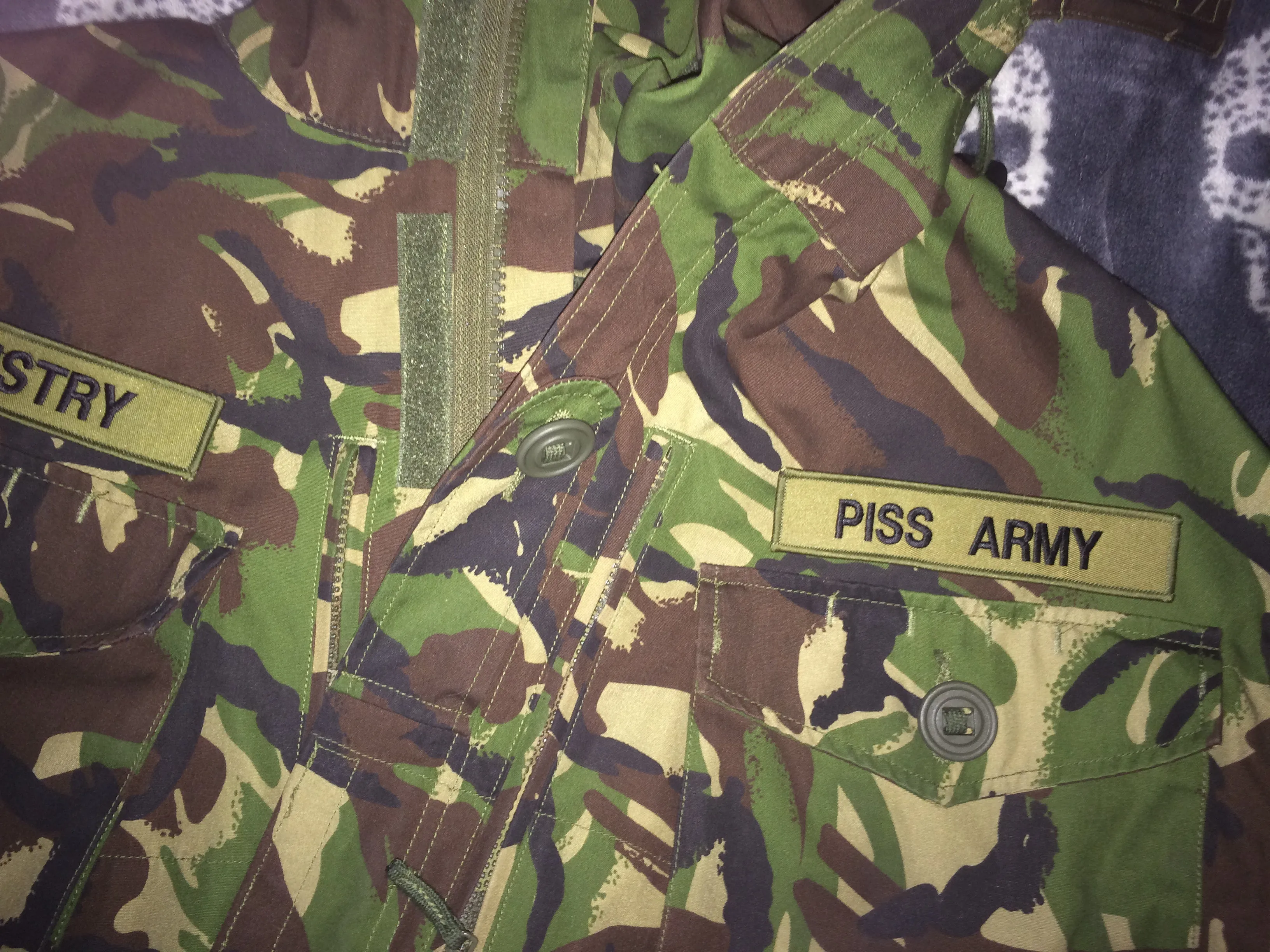 Ministry Piss Army Camouflage Woodland DPM Jacket Filth Pig Industrial Metal