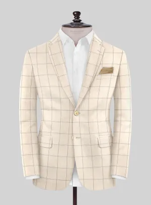 Napolean Noemi Windowpane Beige Wool Jacket