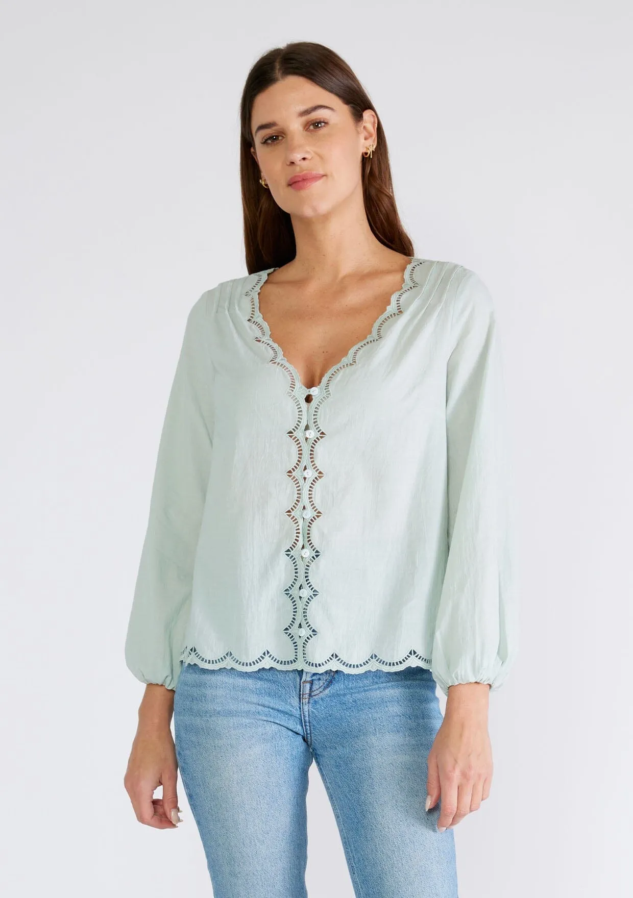 Paola Lace Trim Blouse