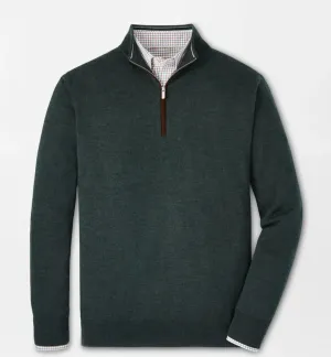 PETER MILLAR 1/4 ZIP AUTUMN CREST SWEATER - BALSAM GREEN