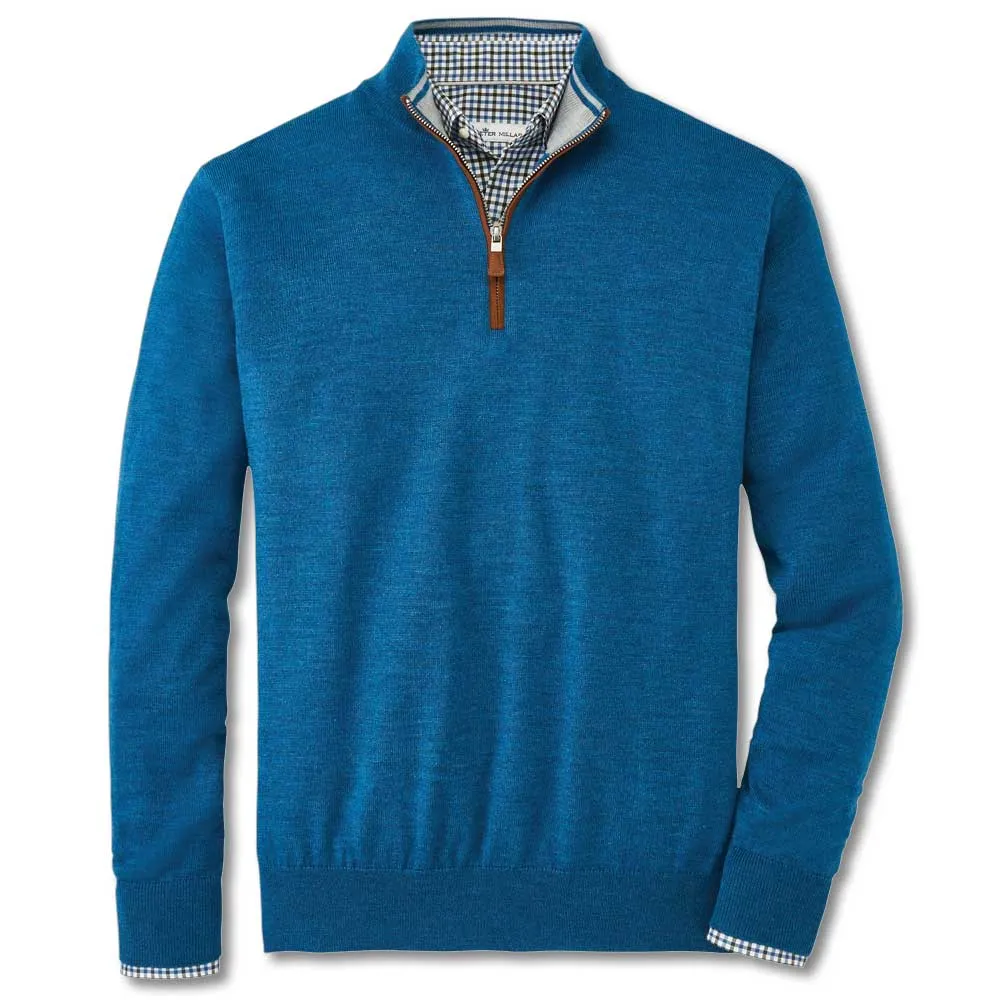 Peter Millar Crown Soft Suede Trim Quarter Zip