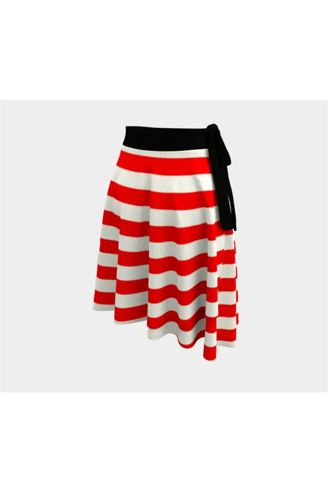 Red Stripe Wrap Skirt